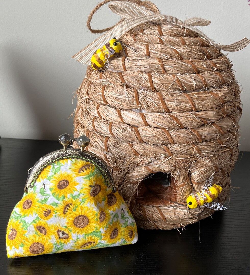 Coin Purse kiss clasp Wallet Coin purse clasp Sunflower Gift Card